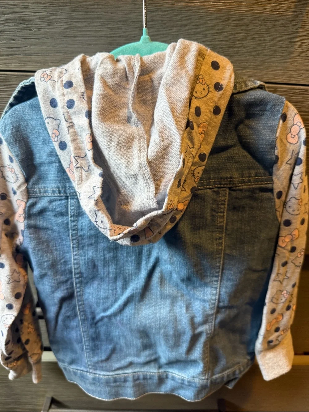 Hello Kitty By Sanrio Blue Denim Jacket with Pink Accents Size 4 Like New